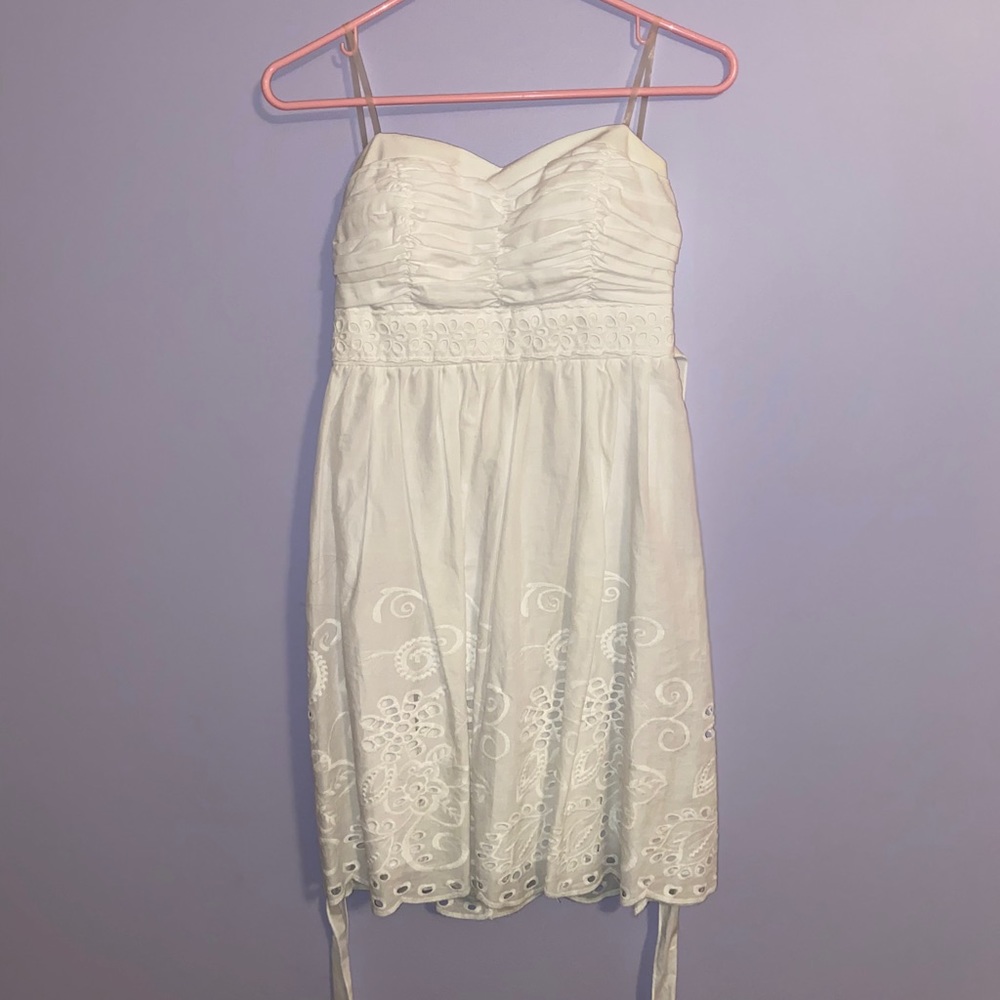 White strapless babydoll dress